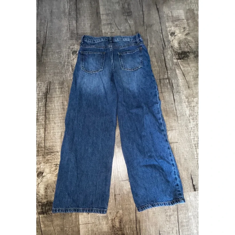Wonder Nation Boys Baggy Wide Leg Jeans Medium Wash Denim Size 12